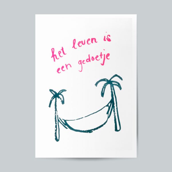 Het leven is een gedoetje - Riso Poster A4 - Afbeelding 2