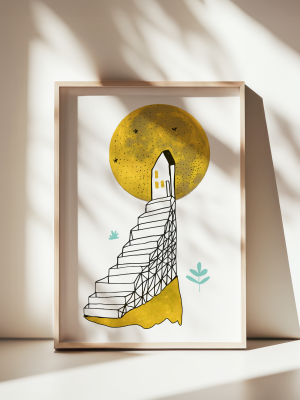 Graphic Art Print - Trap naar de maan